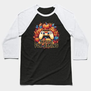 Pixel Harvest: Grateful For Gaming Thanksgiving Edition Baseball T-Shirt